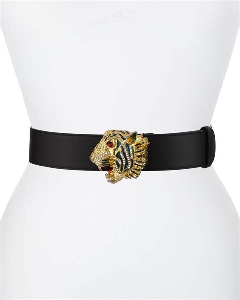 silver hardware gucci belt|Gucci belt with tiger buckle.